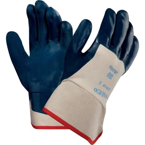 Work-Inn Lot de 100 Gants en Nitrile Orange Taille L 27 cm