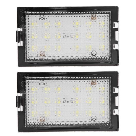 Éclairage Plaque D'Immatriculation LED 18 Ampoules - 2 Pièces Pour Twingo, Clio, Megane, Laguna - Super Lumineux