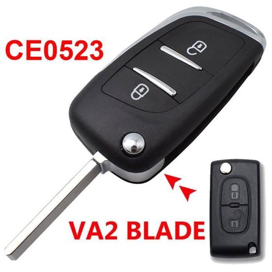 LAKAMODO Coque Plip Clé 2 Boutons Peugeot Citroen + 2 Boutons Switch CE0523