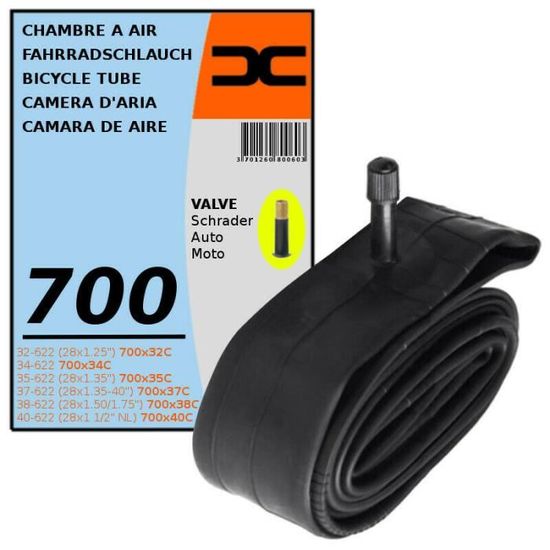 CHAMBRE A AIR VELO 700x32C 40C (32/40-622) VALVE SCHRADER 35MM VTC