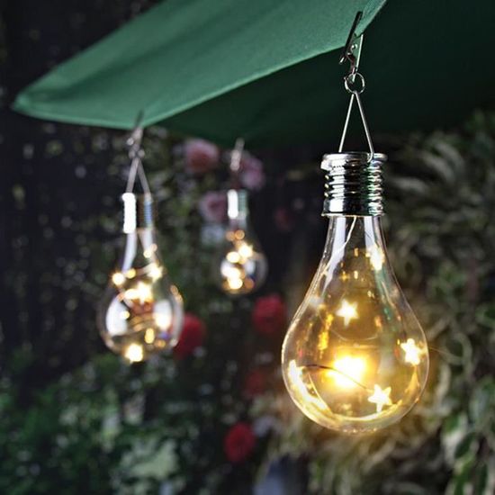 Imperméable à l'eau solaire rotatif extérieur jardin Camping suspendu LED ampoule de lampe YE - Return 4974