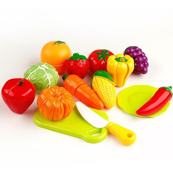 Lot De 100 Jouets De Cuisine HOLYFUN – Fruits Et Légumes, Panier, Couteaux, Planches, Monnaie, Assiettes, Jeu De Rôle, Dès 3 Ans