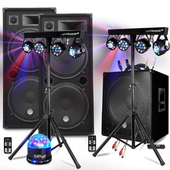 Pack Sono 2 Enceintes 2x1000W Ibiza STAR210 - Ampli 2x800W - Table Mixage  DJM102-BT - 2 Portiques Lumière DJ Mooving LEDBAR-ASTRO-RC - Cdiscount TV  Son Photo