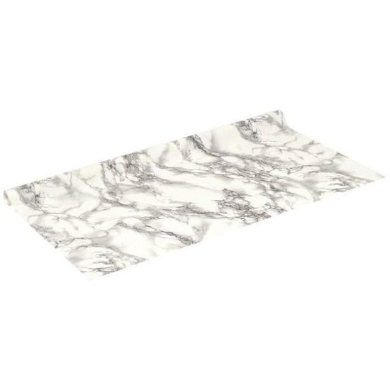 Papier Adhésif Décoratif Aspect Marbre Noir - Rouleau 90 Cm X 2,1 M, Vinyle Autocollant Pour Meubles, Cuisine