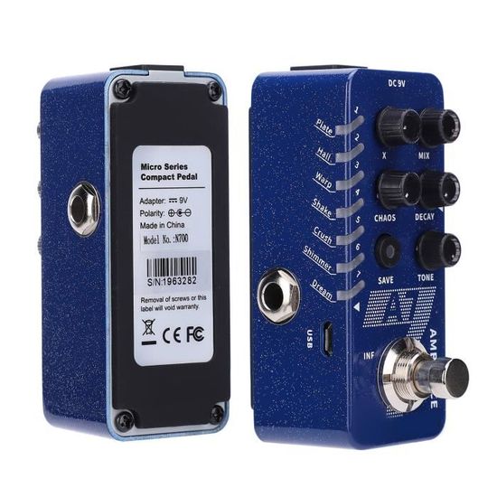 Pédale D'Effet Réverbération Guitare Summina - 9 Modes - Pour Guitare/Basse - True Bypass