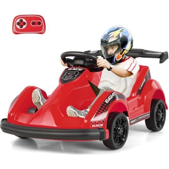 DREAMADE Go-Kart à Pédales pour Enfants avec télécommande 2,4G, Voiture à Pédales 6V avec Sons, Musique, Port USB, Cadeau