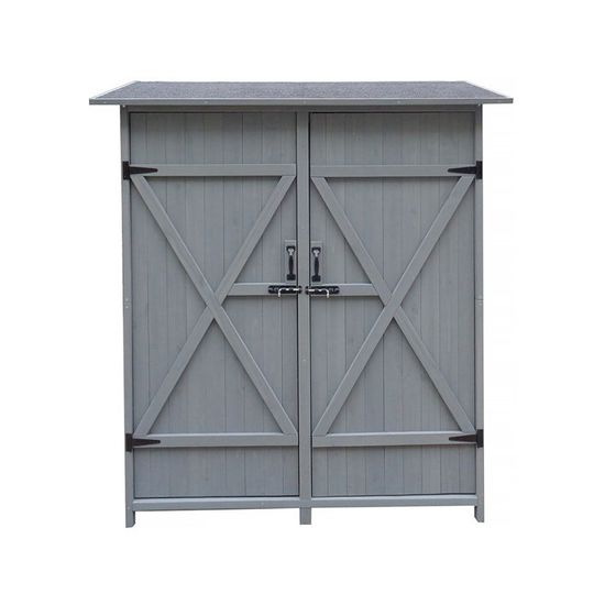 Armoire de jardin "Espacio" 140 x 49 x 162 cm Anthracite Cdiscount Jardin