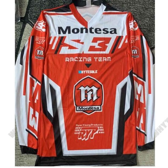 Maillot De Cyclisme Descente Vintage - Taille L (17" Pit To Pit) - Occasion Rétro