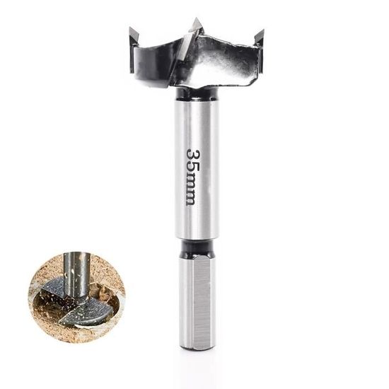 Foret Forstner Réglable 35mm Avec Butée De Profondeur HPHOPE - Pour Travail Du Bois