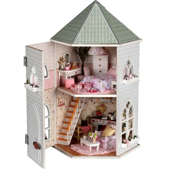 Kit DIY Maison Miniature En Bois - Avec Musique Et Lumière, Modèle à Construire, Cadeau Créatif