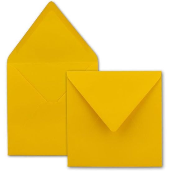 Cards & Crafts 50 Enveloppes Carrées Métalliques De Luxe - 15x15cm - Or