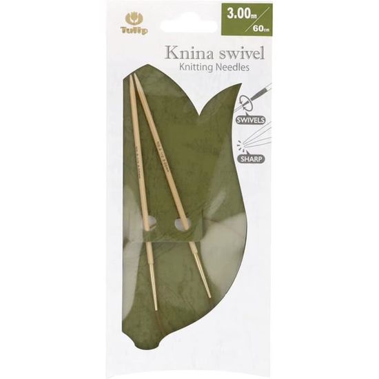 Ks-600300 Aiguilles À Tricoter, Bambou, Beige, 60 Cm X 3 Mm