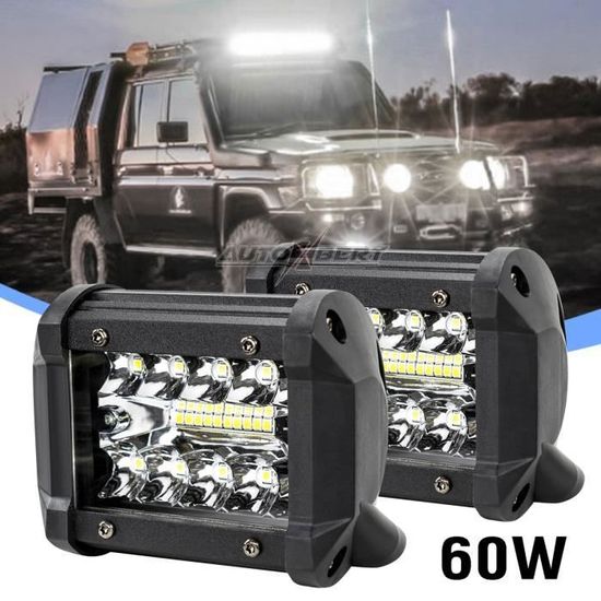 Lampe LED Projecteur 63W 12V/24V Pour Voiture, 4x4, Camion, Tracteur, Work Light