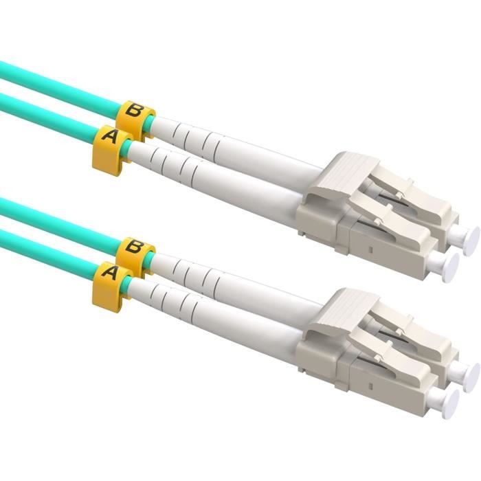 Fibre Patch Cable, Vandesail 10 g Gigabit Câbles de fibre optique avec LC vers LC Multimode OM3 Duplex 50-125 Ofnp 2M US OM3.[G1328]