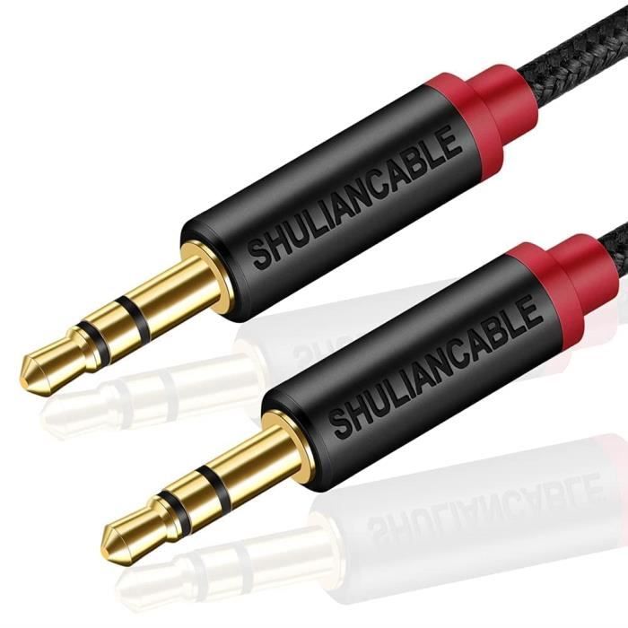 Câble Audio Jack 3,5 Mm - Lot De 2 Câbles Nylon | Compatible Casque Voiture Smartphone Enceinte - 9