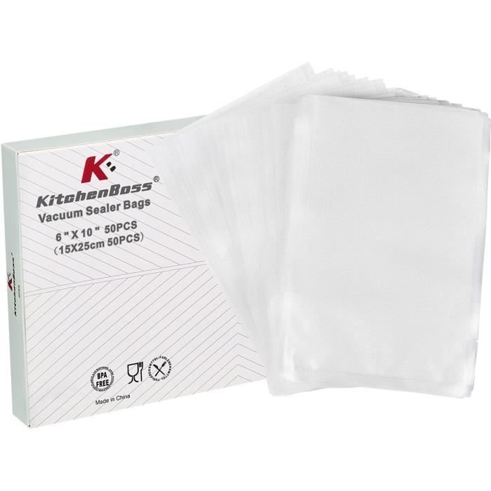 VacYaYa 200 Sacs Sous Vide 15x25cm Sans BPA - Compatibles Toutes Scelleuses, Pour Congélation Et Cuisson