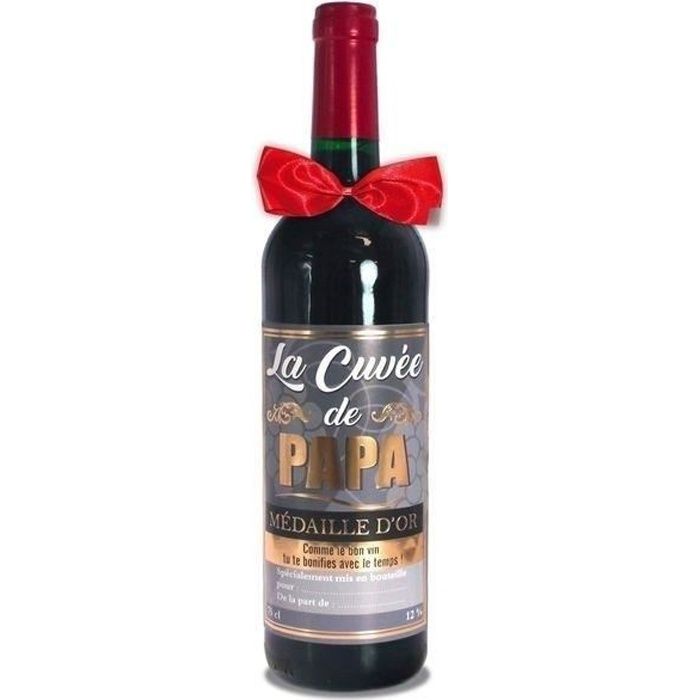 Bouteille de vin cuvée pour papa