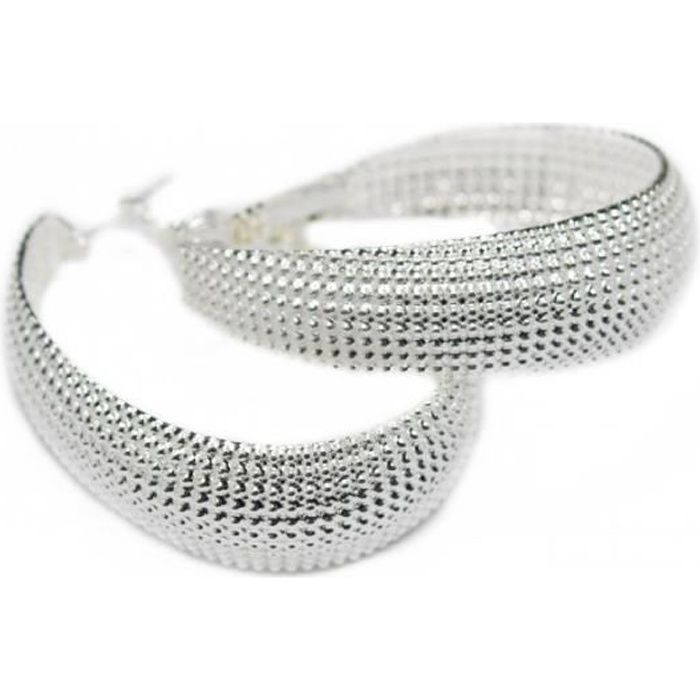 Grandes boucles d'oreilles argent femme