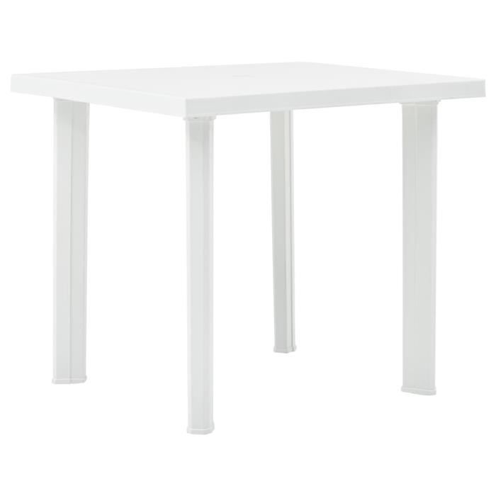 Table de jardin - Meuble de Jardin Table d'appoint Blanc 80x75x72 cm Plastique Nouveau *816244