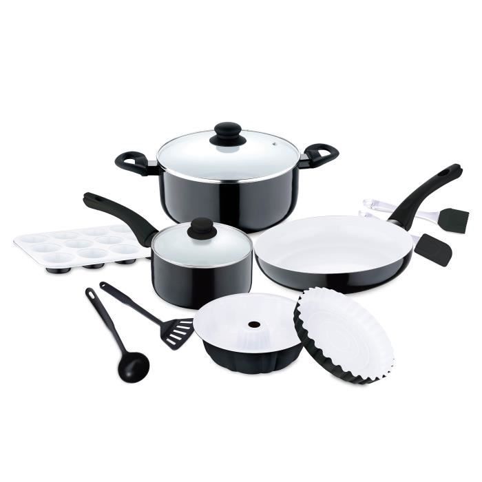 Renberg Manhattan - Sets de poêles et casseroles aluminium pressé revêtement céramique bon pour l'induction