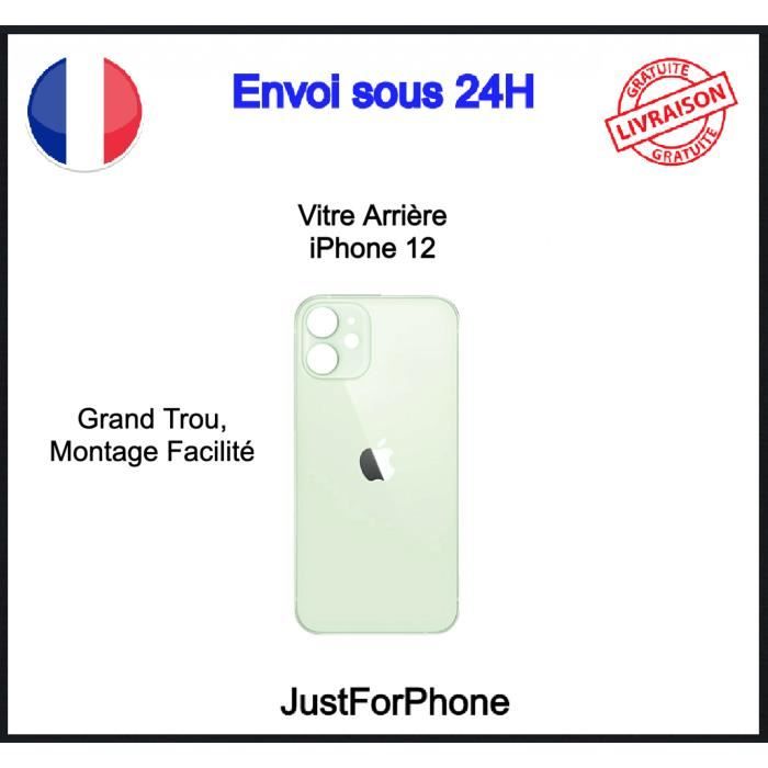 Vitre Arrière Iphone 12 Vert Face Verre Arrière Adhésif Logo