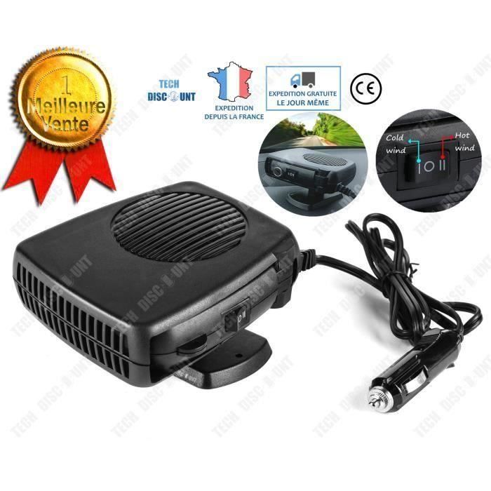 chauffage ventilateur 2 en 1 appoint véhicule voiture allume cigare climatiseur dégivre automobile radiateur refroidissement 12V