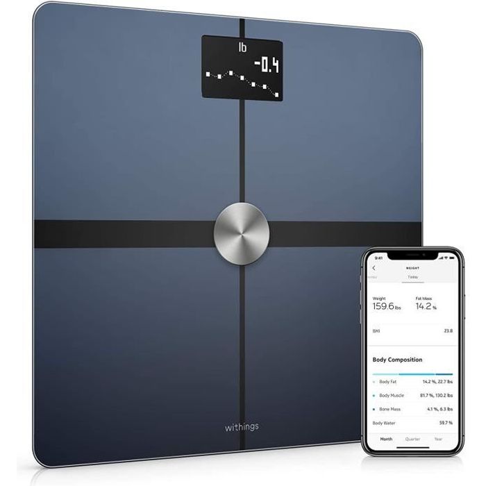 Pèse-personne Withings Body+ - Balance connectée WiFi & Bluetooth avec analyse de la composition corporelle (poids, mass 586598