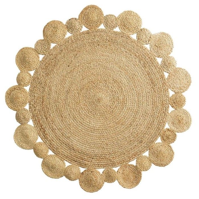 Tapis rond jute ajouré 120cm Cordou 120 X 120 Beige