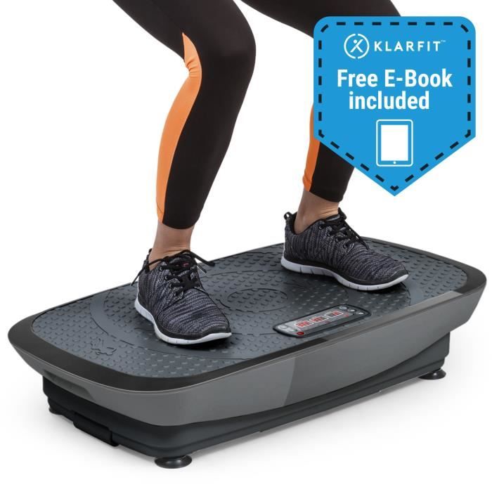 Klarfit Vibe 3DX Plaque vibrante pour entraînement fitness - Plateforme oscillante 3 modes 20 vitesses - moteur 2 x 250W - noir