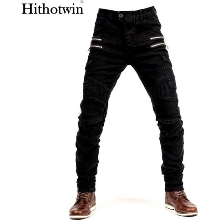 Pantalon de moto Hommes Moto Jeans Zipper Équipement de protection Pantalon de moto