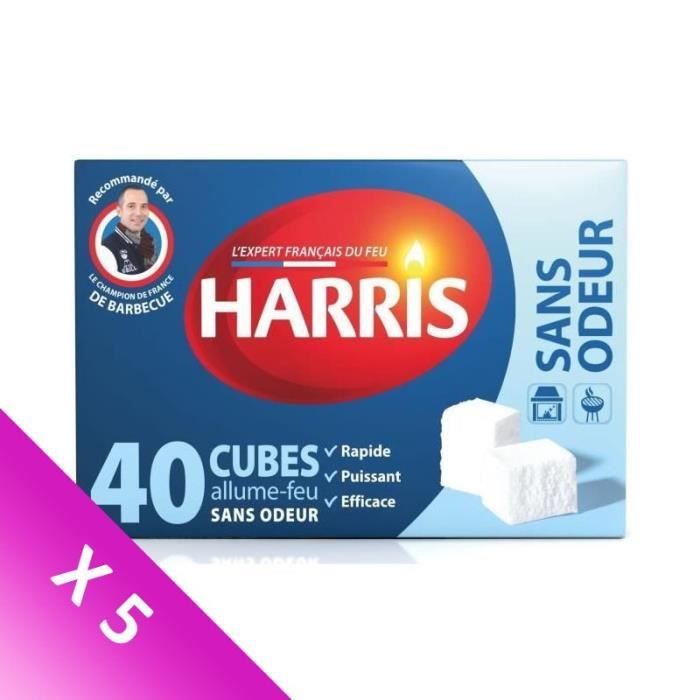 [LOT DE 5] HARRIS 40 cubes allume-feu - Sans odeur