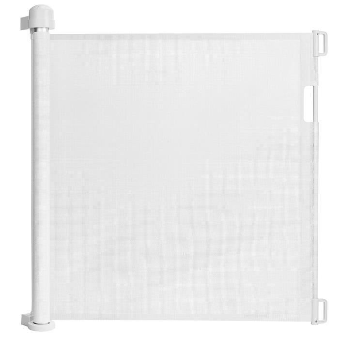 UISEBRT Barrière de Sécurité Porte Rétractable 0 à 150cm pour Bébés Enfants et Chien pour Intérieur et Extérieur Escalier Blanc