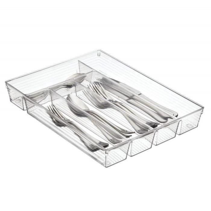 GM24340-5 x boite à couvert à 5 casiers – range couverts pour tiroir moderne – organisateur tiroir pour vaisselle, ustensiles d