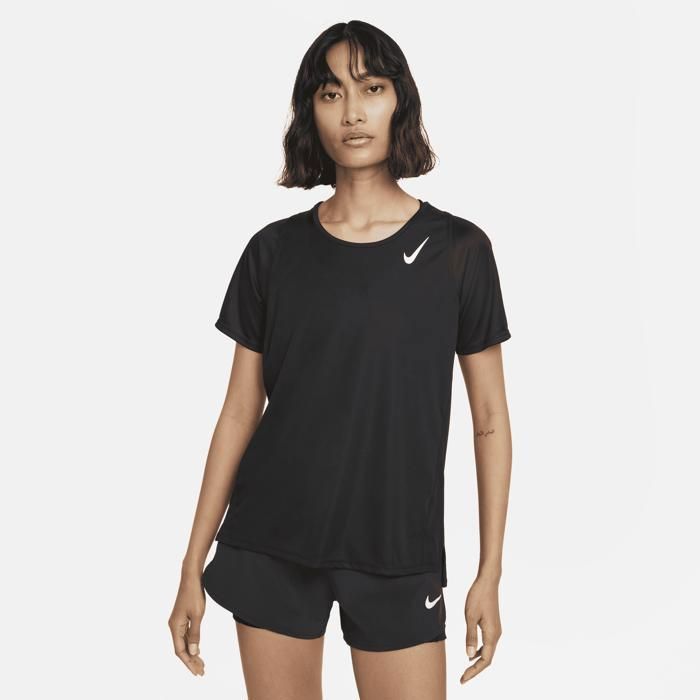T-Shirt - NIKE - RACE TOP - Femme - Noir - Respirant