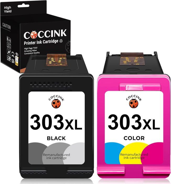HP 303 (3YM92AE) Original Druckerpatronen 2 Count (Pack of 1) für HP ENVY 6200, 7100, 7134,7220e