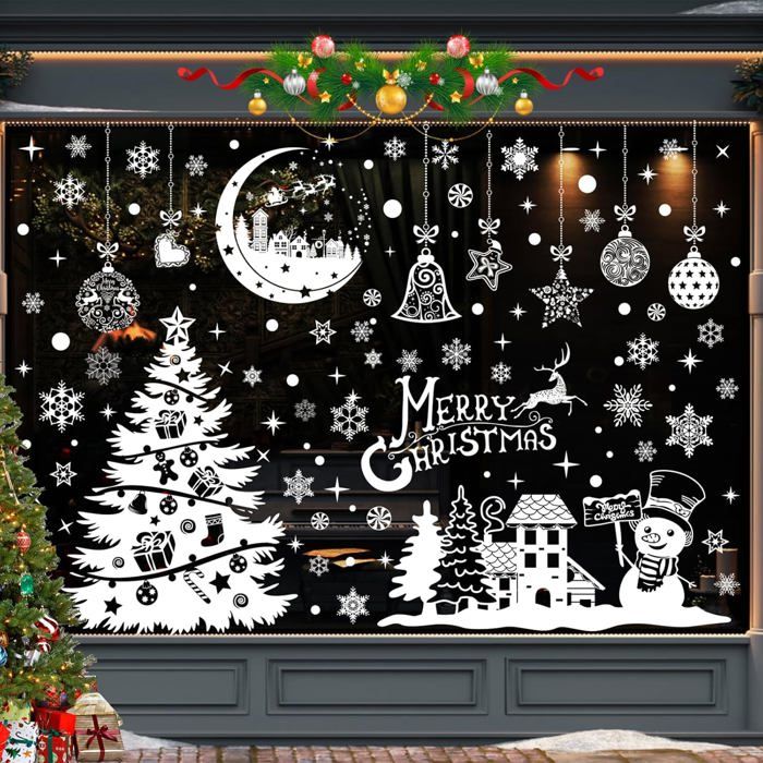 Noël Autocollants Fenetre, 9 Feuilles Stickers Noel Fenetre