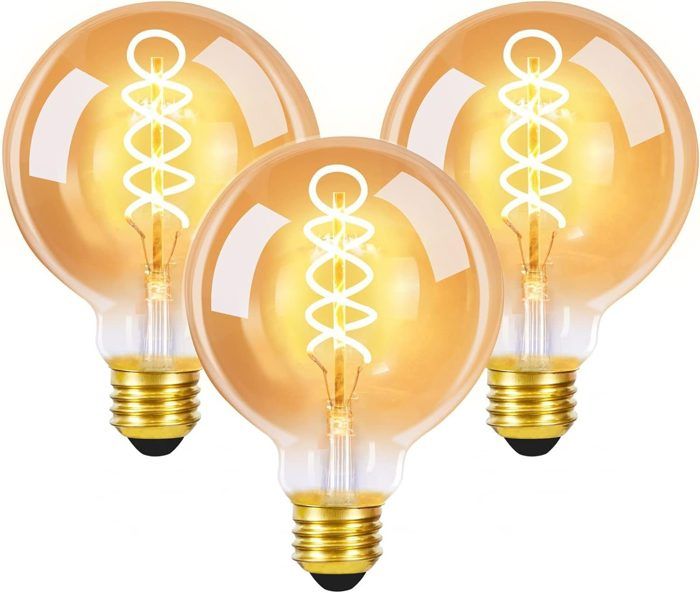 Ampoule LED - NETTLIFE - G80 - E27 - 4W (2200K) - Lot de 3 globe rétro