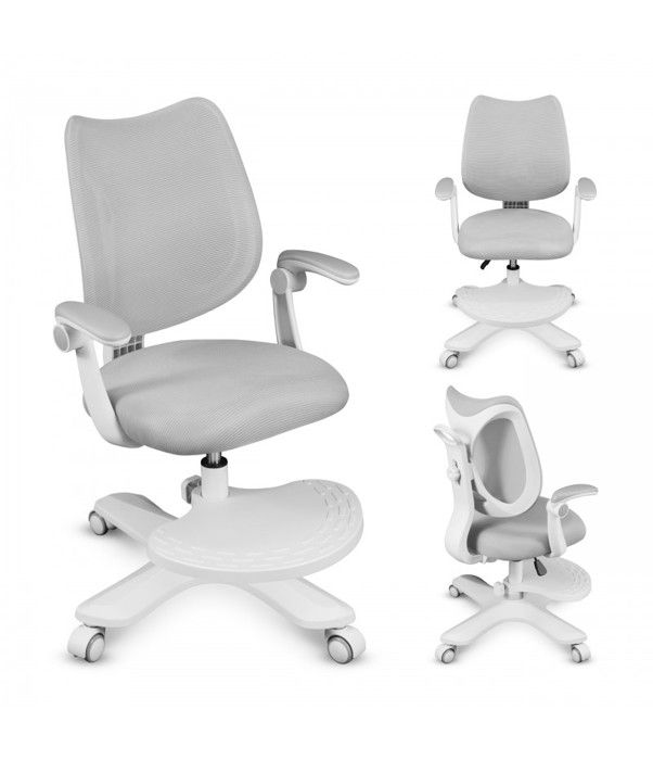 Chaise de bureau ergonomique - MARK ADLER - Junior 4.6 - Gris - Hauteur réglable - Accoudoirs inclinables