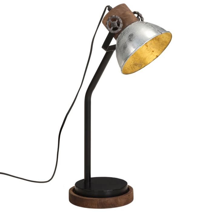 vidaXL Lampe de bureau 25 W argent vintage 18x18x60 cm E27 lampe lumière lampe industrielle lampe de table lampe de 371949