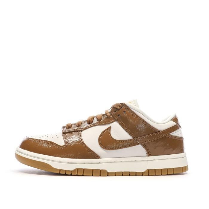 Nike Baskets Blanches/Marrons Femme Nike Dunk Low