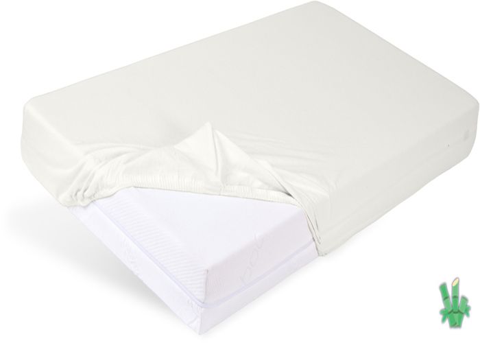Drap housse - MATEX - BAMBOO - 110x190/120x200 - Écru - 20 cm de bonnet