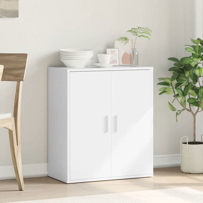 (SOLDE dété) Placard/Buffet bas - Décor salon - blanc 79 x 38 x 80 cm bois d’ingénierie *aspect pratique1961810