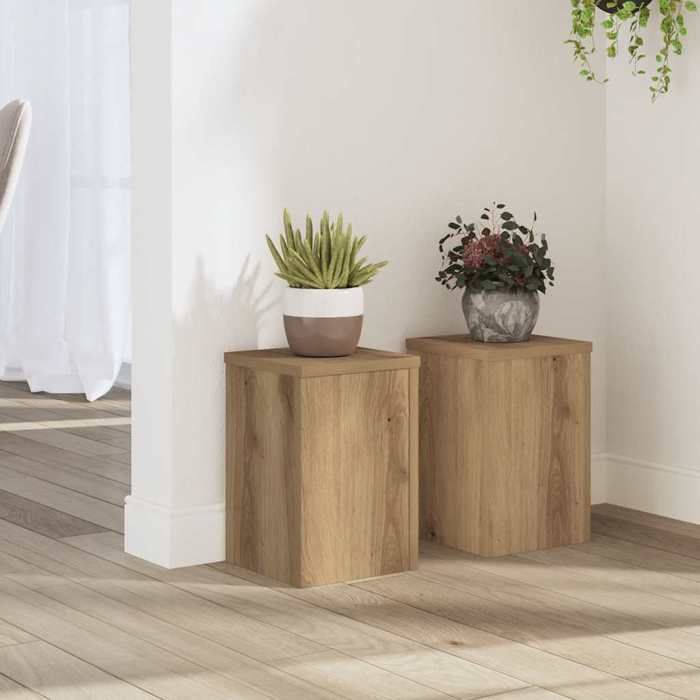 (ON SALE)Supports pour plantes (3 pcs) - chêne artisanal - Bois dingénierie - Armoire pour Plante EU981350