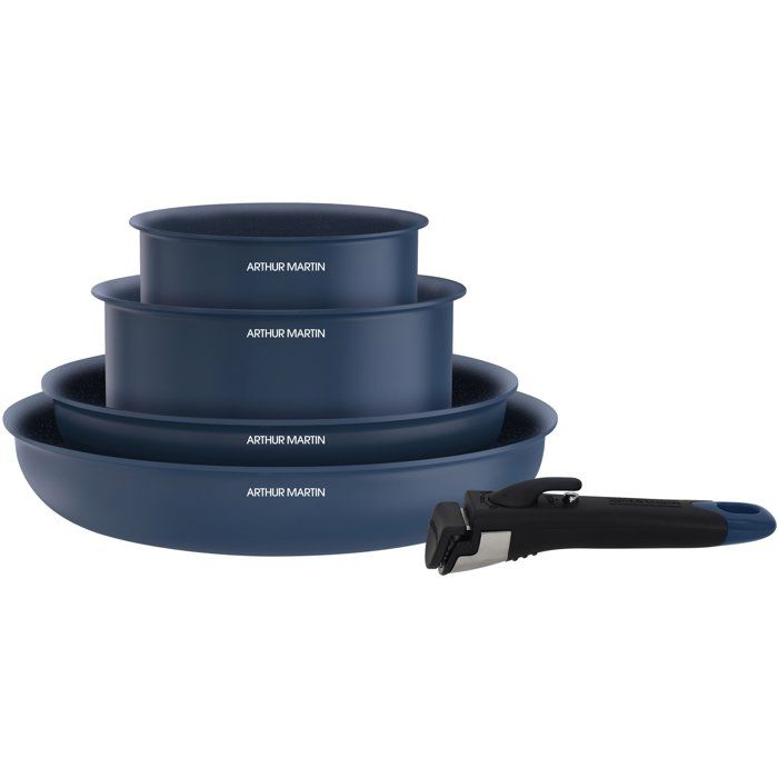 Arthur Martin Batterie de cuisine - Tous feux dont induction - AM8896 - Aluminium revetement céramique - 5 pieces