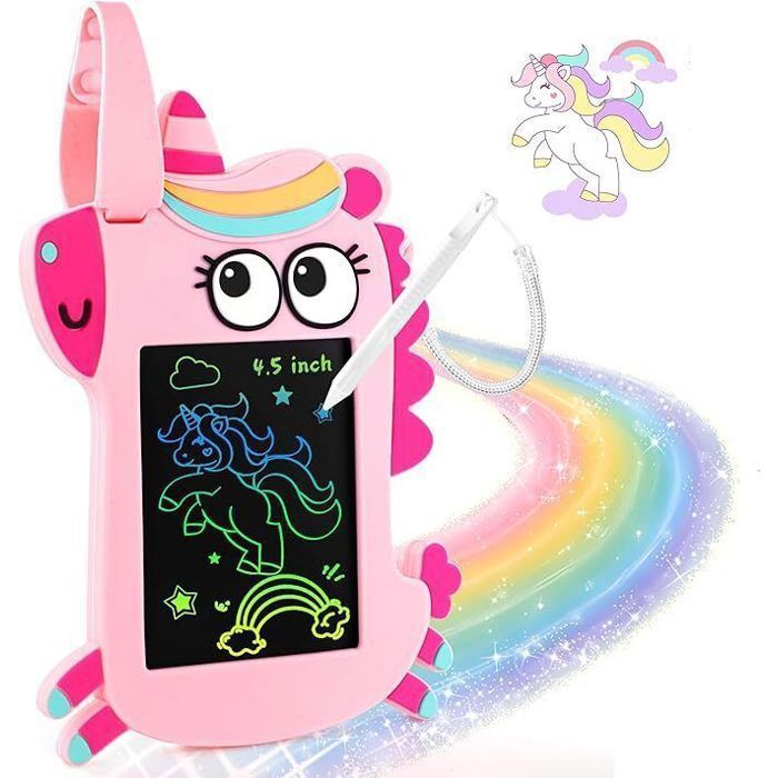 Tablette Décriture LCD -Tablette De Dessin Colorée De 4 5 Pouces- Jouets Éducatifs-Réutilisable - Pour Enfants 3-11 Ans