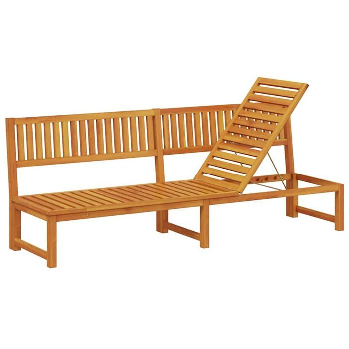 vidaXL Chaise longue 3 en 1 avec coussins en bois d'acacia - vue 3