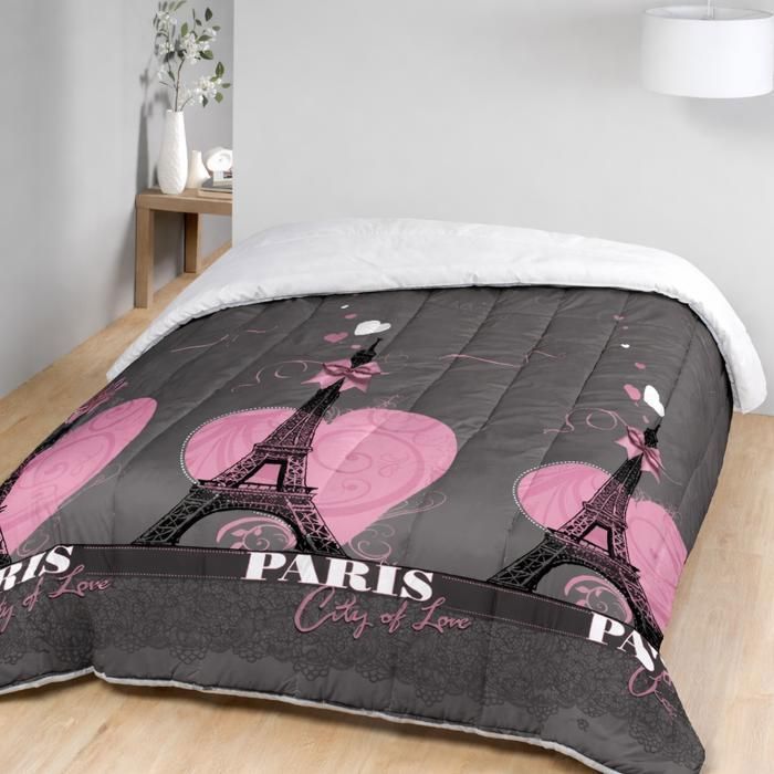 Couette tempérée imprimée - MORTREUX - Paris - 240 x 260 cm - 300 g/m² - Microfibre imprimée / dessous non tissé