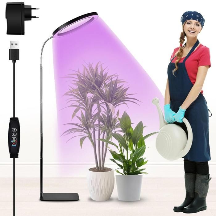 Lampe Horticole LED Spectre Complet 160 LED Plantes Intérieur Minuterie 3 Modes 10 Niveaux Lumière