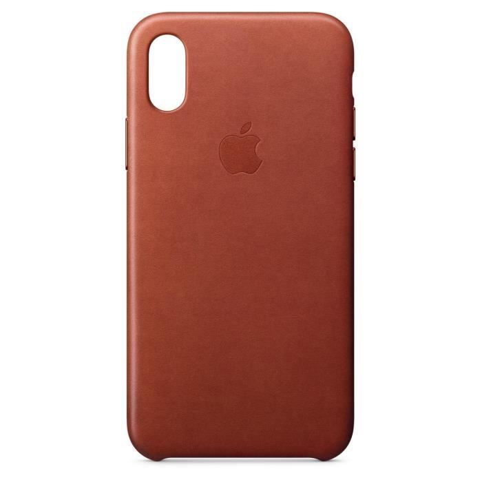 Coque en cuir pour iPhone X - Havane Reconditionné - Apple reconditionné disponible sur Cdiscount Seconde Vie