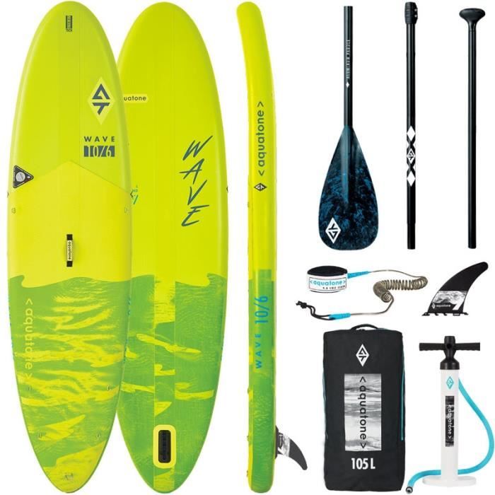 Paddle Gonflable - AQUATONE - Wave 10.6 - Jaune -